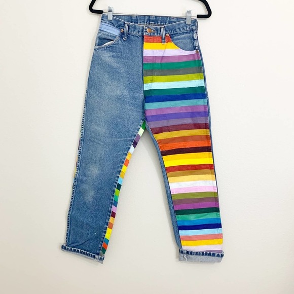 Wrangler Denim - Vintage Painted Wrangler Jeans 9x32 or 26 Measured Waist
